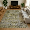 thumbnail image 1 of Addison Rugs Mayfield Premium Machine Washable Traditional Global Pewter Rectangle Rug, 5' X 7'6" Machine Washable Traditional Global Pewter Oversized Sherpa Throw Blanket, 1 of 7