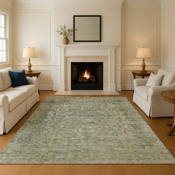 Addison Rugs Mayfield Premium Machine Washable Traditional Global Sage Rectangle Rug, 8' x 10'