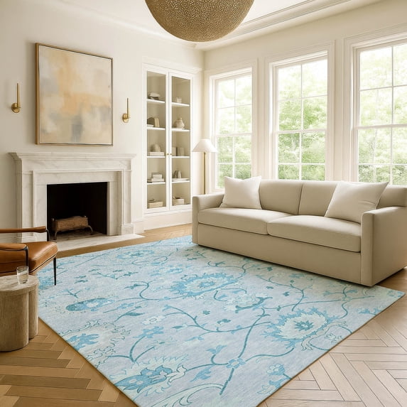 Addison Rugs Mayfield Premium Machine Washable Traditional Global Sky Rectangle Rug, 10' x 14'
