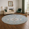 thumbnail image 1 of Addison Rugs Mayfield Premium Machine Washable Traditional Global Sky Round Rug, 8' x 8', 1 of 6