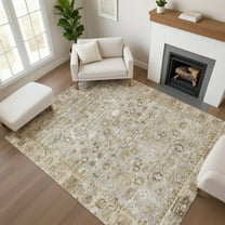 Addison Rugs Mayfield Premium Machine Washable Traditional Global Taupe Rectangle Rug, 10' x 14'