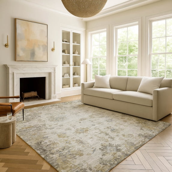 Addison Rugs Mayfield Premium Machine Washable Traditional Global Taupe Rectangle Rug, 10' x 14'