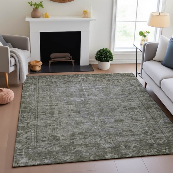 Addison Rugs Mayfield Premium Machine Washable Traditional Global Taupe Rectangle Rug, 3' x 5'