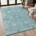 thumbnail image 1 of Addison Rugs Mayfield Premium Machine Washable Traditional Global Teal Rectangle Rug, 10' X 14' Machine Washable Traditional Global Teal Oversized Sherpa Throw Blanket, 1 of 6