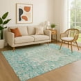 thumbnail image 1 of Addison Rugs Mayfield Premium Machine Washable Traditional Global Teal Rectangle Rug, 10' x 14', 1 of 7
