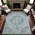 thumbnail image 1 of Addison Rugs Mayfield Premium Machine Washable Traditional Global Teal Rectangle Rug, 10' x 14', 1 of 6