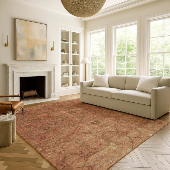 Addison Rugs Mayfield Premium Machine Washable Traditional Global Terracotta Rectangle Rug, 10' x 14'