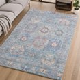 thumbnail image 1 of Addison Rugs Mayfield Premium Machine Washable Traditional Panel Blue Rectangle Rug, 5' x 7'6", 1 of 6