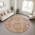 thumbnail image 1 of Addison Rugs Mayfield Premium Machine Washable Traditional Panel Khaki Round Rug, 8' x 8', 1 of 5
