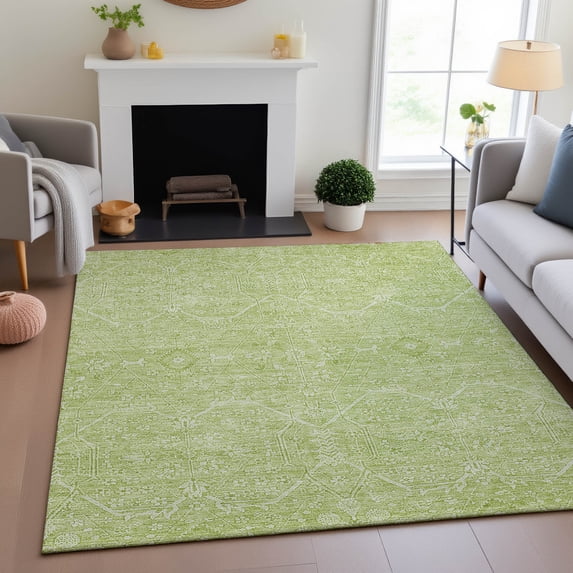Addison Rugs Mayfield Premium Machine Washable Traditional Panel Mint Rectangle Rug, 10' x 14'
