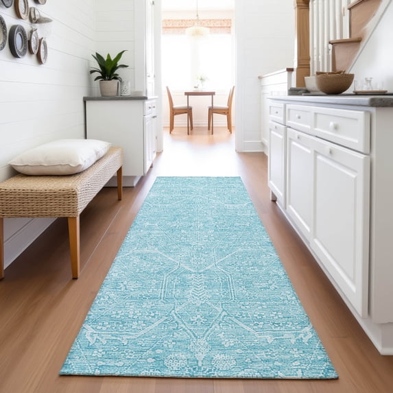 Addison Rugs Mayfield Premium Machine Washable Traditional Panel Sky Runner Rug, 2'3" x 7'6"