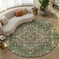 thumbnail image 1 of Addison Rugs Mayfield Premium Machine Washable Traditional Traditional Brown Round Rug, 8' x 8', 1 of 8