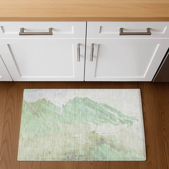 Addison Rugs Mayfield Premium Machine Washable Transitional Abstract Aloe Rectangle Rug, 1'8" x 2'6"