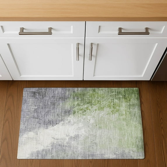 Addison Rugs Mayfield Premium Machine Washable Transitional Abstract Aloe Rectangle Rug, 1'8" x 2'6"