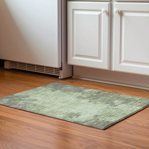 Addison Rugs Mayfield Premium Machine Washable Transitional Abstract Aloe Rectangle Rug, 1'8" x 2'6"