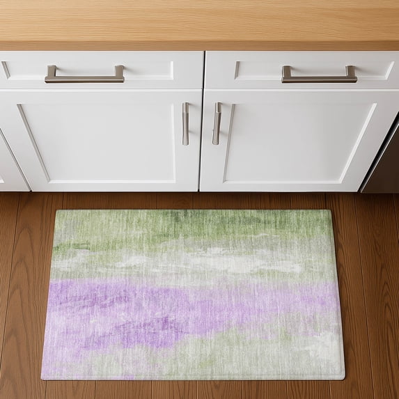 Addison Rugs Mayfield Premium Machine Washable Transitional Abstract Aloe Rectangle Rug, 1'8" x 2'6"