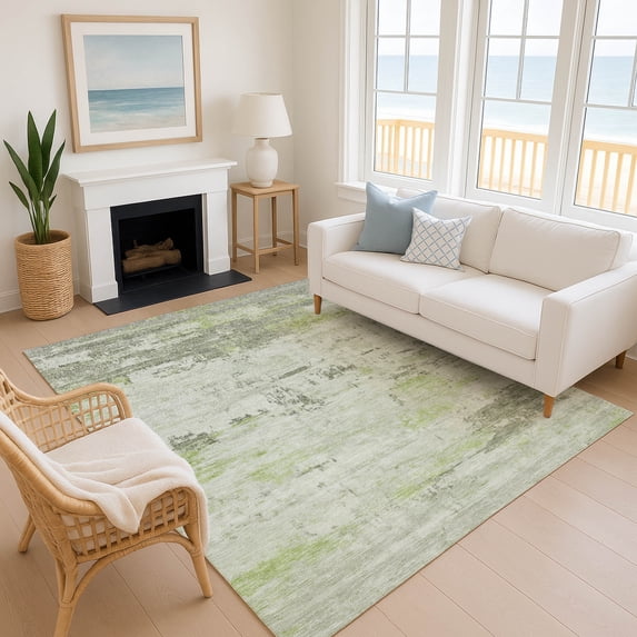 Addison Rugs Mayfield Premium Machine Washable Transitional Abstract Aloe Rectangle Rug, 10' x 14'