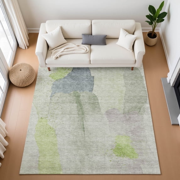 Addison Rugs Mayfield Premium Machine Washable Transitional Abstract Aloe Rectangle Rug, 2'6" x 3'10"