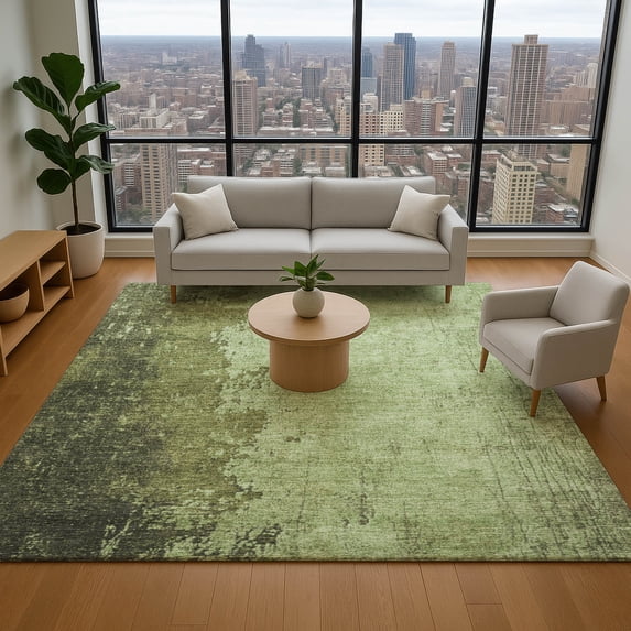 Addison Rugs Mayfield Premium Machine Washable Transitional Abstract Aloe Rectangle Rug, 2'6" x 3'10"