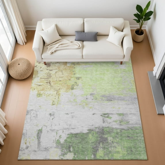 Addison Rugs Mayfield Premium Machine Washable Transitional Abstract Aloe Rectangle Rug, 2'6" x 3'10"