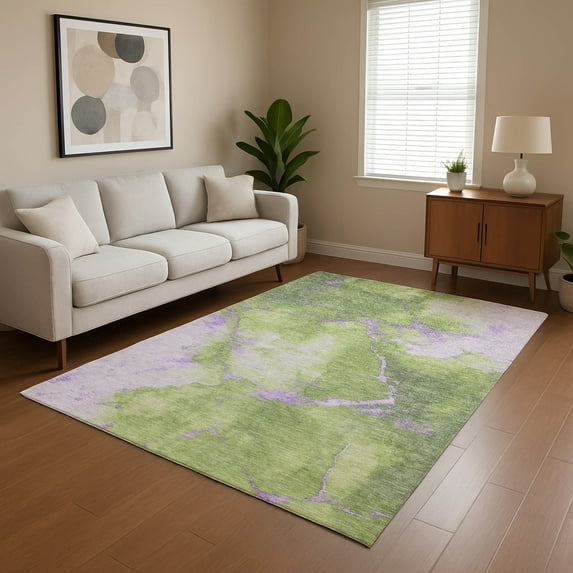 Addison Rugs Mayfield Premium Machine Washable Transitional Abstract Aloe Rectangle Rug, 2'6" x 3'10"