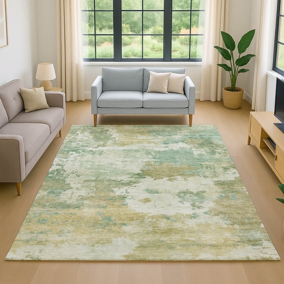 Addison Rugs Mayfield Premium Machine Washable Transitional Abstract Aloe Rectangle Rug, 3' x 5'