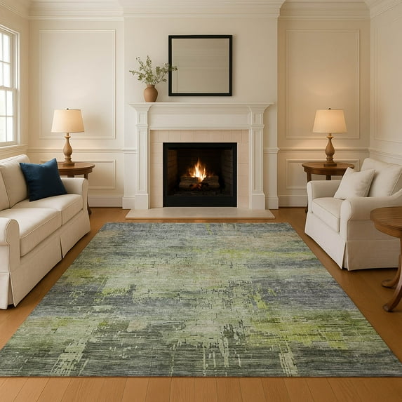 Addison Rugs Mayfield Premium Machine Washable Transitional Abstract Aloe Rectangle Rug, 5' x 7'6"