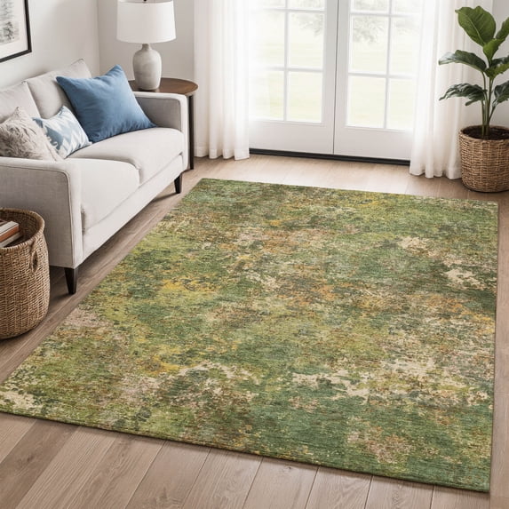 Addison Rugs Mayfield Premium Machine Washable Transitional Abstract Aloe Rectangle Rug, 5' x 7'6"