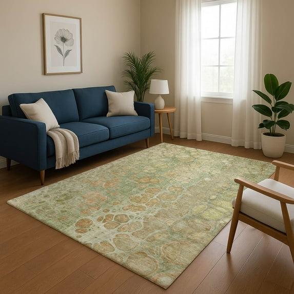Addison Rugs Mayfield Premium Machine Washable Transitional Abstract Aloe Rectangle Rug, 8' x 10'