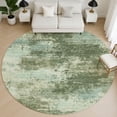 thumbnail image 1 of Addison Rugs Mayfield Premium Machine Washable Transitional Abstract Aloe Round Rug, 8' X 8' Machine Washable Transitional Abstract Aloe Oversized Sherpa Throw Blanket, 1 of 6