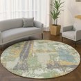 thumbnail image 1 of Addison Rugs Mayfield Premium Machine Washable Transitional Abstract Aloe Round Rug, 8' x 8', 1 of 6