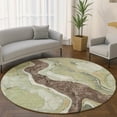 thumbnail image 1 of Addison Rugs Mayfield Premium Machine Washable Transitional Abstract Aloe Round Rug, 8' x 8', 1 of 6
