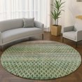 thumbnail image 1 of Addison Rugs Mayfield Premium Machine Washable Transitional Abstract Aloe Round Rug, 8' x 8', 1 of 6
