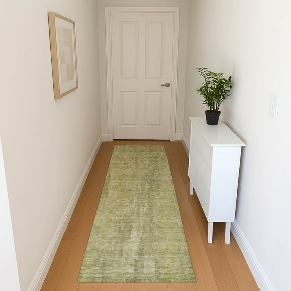 Addison Rugs Mayfield Premium Machine Washable Transitional Abstract Aloe Runner Rug, 2'3" x 7'6"
