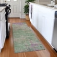 thumbnail image 1 of Addison Rugs Mayfield Premium Machine Washable Transitional Abstract Aloe Runner Rug, 2'3" X 7'6" Machine Washable Transitional Abstract Aloe Oversized Sherpa Throw Blanket, 1 of 6