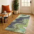 thumbnail image 1 of Addison Rugs Mayfield Premium Machine Washable Transitional Abstract Aloe Runner Rug, 2'3" x 7'6", 1 of 6