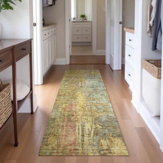 Addison Rugs Mayfield Premium Machine Washable Transitional Abstract Aloe Runner Rug, 2'3" x 7'6"