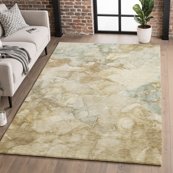 Addison Rugs Mayfield Premium Machine Washable Transitional Abstract Beige Rectangle Rug, 3' x 5'