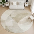 thumbnail image 1 of Addison Rugs Mayfield Premium Machine Washable Transitional Abstract Beige Round Rug, 8' x 8', 1 of 6