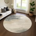 thumbnail image 1 of Addison Rugs Mayfield Premium Machine Washable Transitional Abstract Beige Round Rug, 8' x 8', 1 of 6