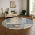 thumbnail image 1 of Addison Rugs Mayfield Premium Machine Washable Transitional Abstract Beige Round Rug, 8' x 8', 1 of 6