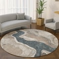 thumbnail image 1 of Addison Rugs Mayfield Premium Machine Washable Transitional Abstract Beige Round Rug, 8' x 8', 1 of 6
