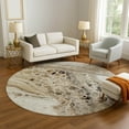 thumbnail image 1 of Addison Rugs Mayfield Premium Machine Washable Transitional Abstract Beige Round Rug, 8' x 8', 1 of 6