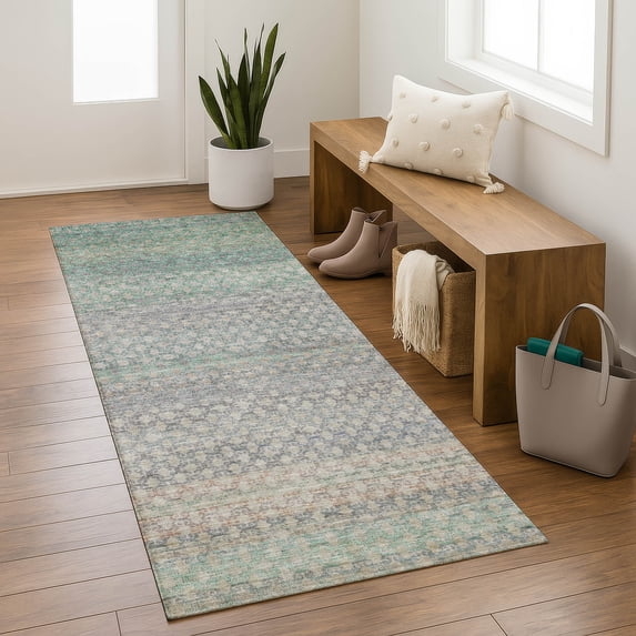 Addison Rugs Mayfield Premium Machine Washable Transitional Abstract Beige Runner Rug, 2'3" x 7'6"
