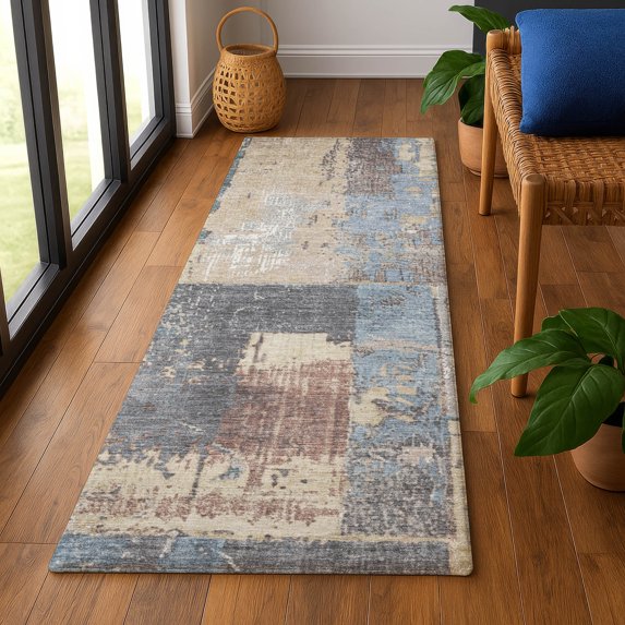 Addison Rugs Mayfield Premium Machine Washable Transitional Abstract Beige Runner Rug, 2'3" x 7'6"