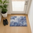 thumbnail image 1 of Addison Rugs Mayfield Premium Machine Washable Transitional Abstract Blue Rectangle Rug, 1'8" X 2'6" Machine Washable Transitional Abstract Blue Oversized Sherpa Throw Blanket, 1 of 6