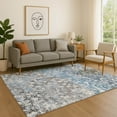 thumbnail image 1 of Addison Rugs Mayfield Premium Machine Washable Transitional Abstract Blue Rectangle Rug, 3' X 5' Machine Washable Transitional Abstract Blue Oversized Sherpa Throw Blanket, 1 of 6