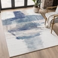 thumbnail image 1 of Addison Rugs Mayfield Premium Machine Washable Transitional Abstract Blue Rectangle Rug, 5' X 7'6" Machine Washable Transitional Abstract Blue Oversized Sherpa Throw Blanket, 1 of 6
