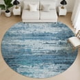 thumbnail image 1 of Addison Rugs Mayfield Premium Machine Washable Transitional Abstract Blue Round Rug, 8' x 8', 1 of 6