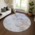thumbnail image 1 of Addison Rugs Mayfield Premium Machine Washable Transitional Abstract Blue Round Rug, 8' x 8', 1 of 6